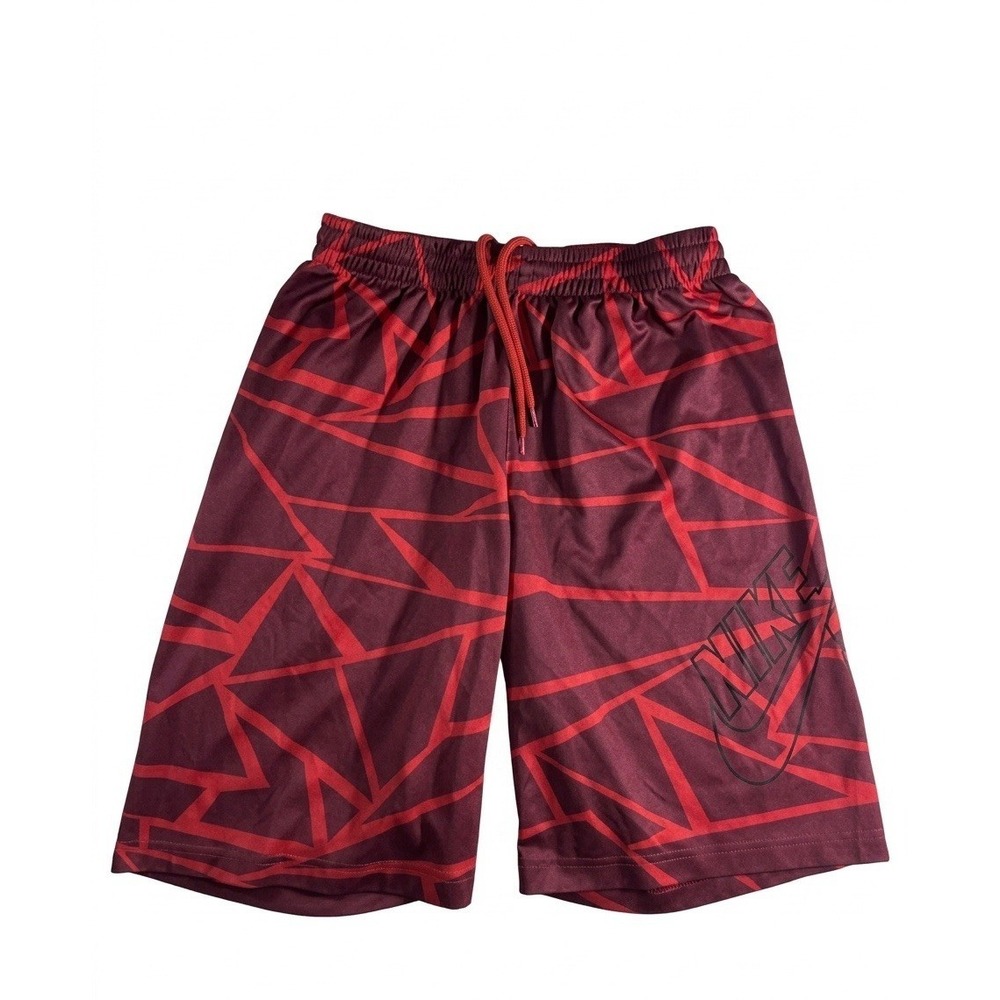 Nike SB Boys Large 12-13 Geometric Mesh Shorts Burgundy Red Skateboard Gym